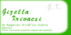 gizella krivacsi business card